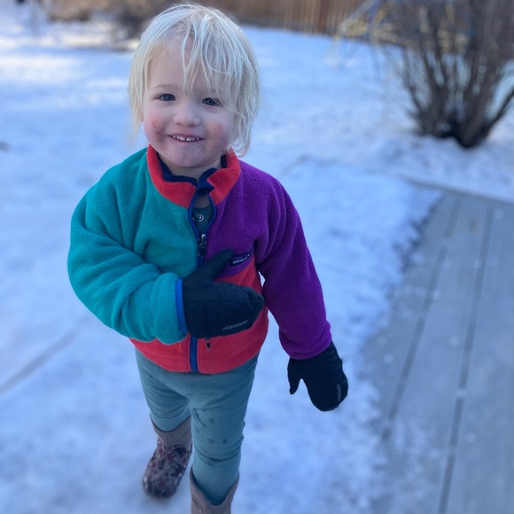 Patagonia Reversible Multicolor Fleece Jacket - Red, Purple, Teal & Blue - Picture 6 of 6